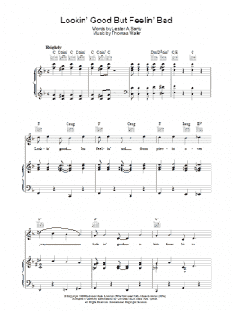 page one of Lookin' Good But Feelin' Bad (Piano, Vocal & Guitar Chords)