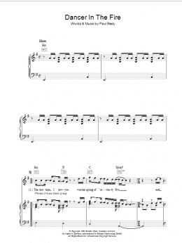 page one of Dancer In The Fire (Piano, Vocal & Guitar Chords)