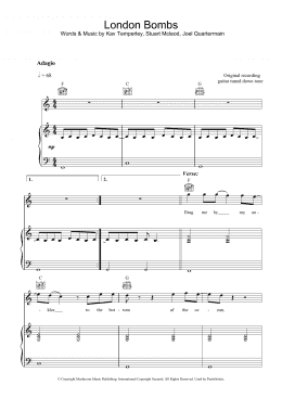 page one of London Bombs (Piano, Vocal & Guitar Chords)