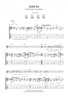 page one of Solid Air (Guitar Tab)