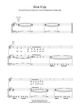 page one of Give It Up (Piano, Vocal & Guitar Chords)