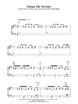 page one of Makes Me Wonder (Piano, Vocal & Guitar Chords)