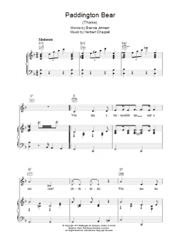 page one of Paddington Bear (Piano, Vocal & Guitar Chords)