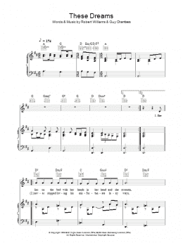 page one of These Dreams (Piano, Vocal & Guitar Chords)