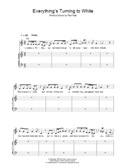 page one of Everything's Turning To White (Piano, Vocal & Guitar Chords)