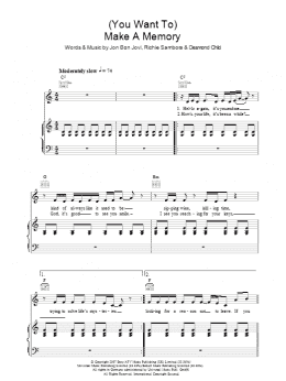 page one of (You Want To) Make A Memory (Piano, Vocal & Guitar Chords)