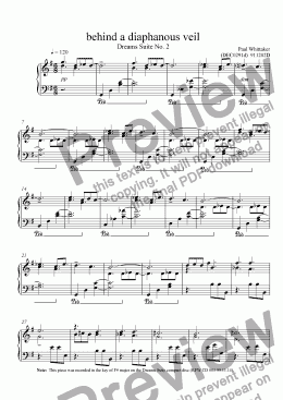 page one of Behind a Diaphanous Veil: Dreams Suite No. 2
