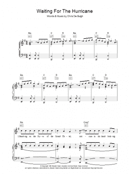 page one of Waiting For The Hurricane (Piano, Vocal & Guitar Chords)