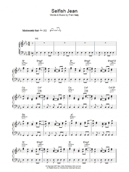 page one of Selfish Jean (Piano, Vocal & Guitar Chords)