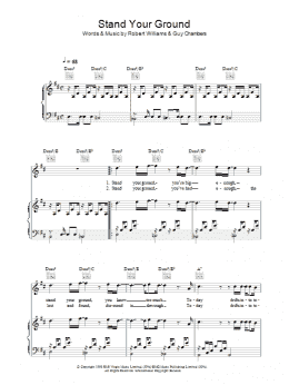 page one of Stand Your Ground (Piano, Vocal & Guitar Chords)