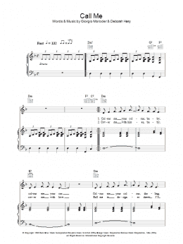 page one of Call Me (Piano, Vocal & Guitar Chords)