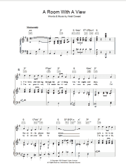 page one of A Room With A View (Piano, Vocal & Guitar Chords)