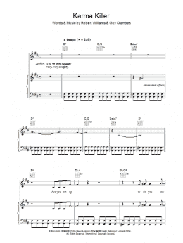 page one of Karma Killer (Piano, Vocal & Guitar Chords)