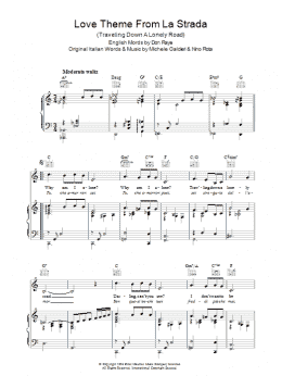page one of Love Theme (from La Strada) (Piano, Vocal & Guitar Chords)