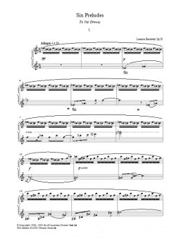 page one of Prelude No. 1 (from Six Preludes) (Piano Solo)