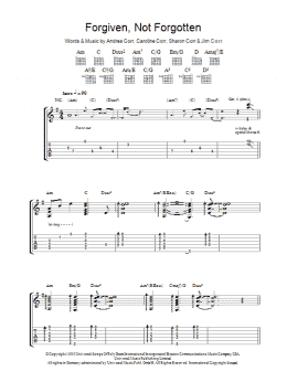 page one of Forgiven, Not Forgotten (Guitar Tab)