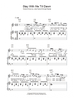 page one of Stay With Me Till Dawn (Piano, Vocal & Guitar Chords)