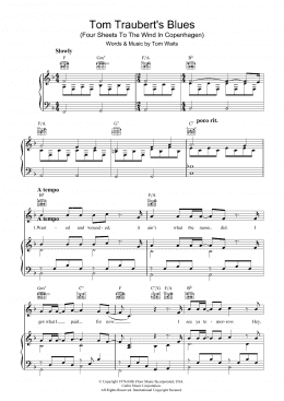 page one of Tom Traubert's Blues (Four Sheets To The Wind In Copenhagen) (Piano, Vocal & Guitar Chords)