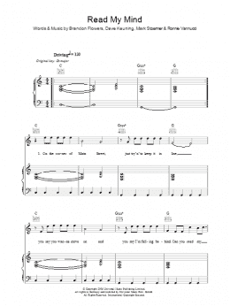 page one of Read My Mind (Piano, Vocal & Guitar Chords)