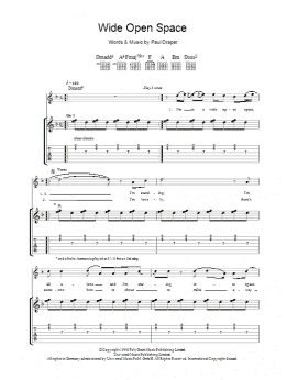 page one of Wide Open Space (Guitar Tab)