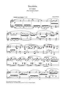 page one of Novelette In C Major, I (Piano Solo)