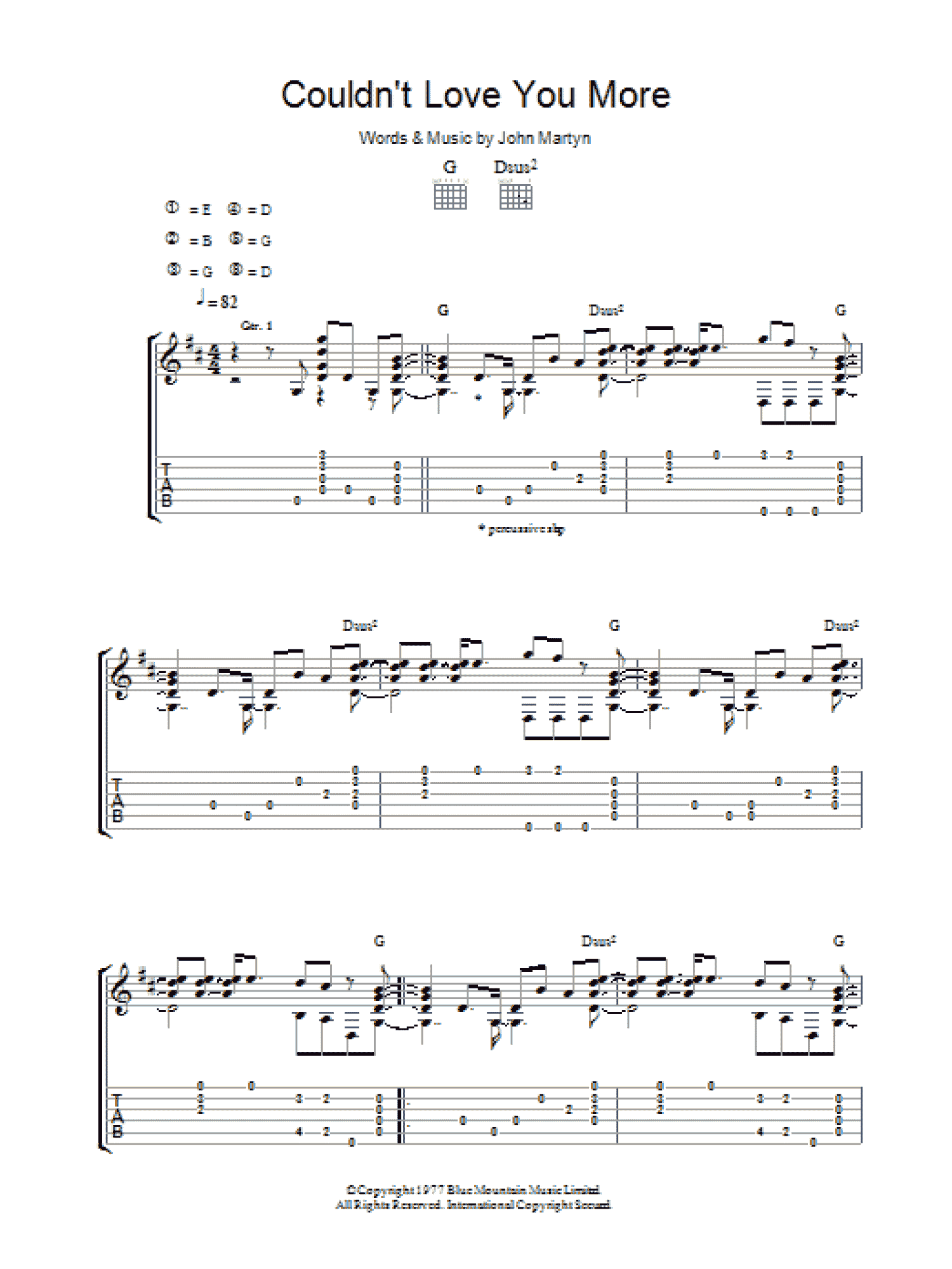 Couldn't Love You More (Guitar Tab)