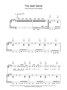 page one of The Jean Genie (Piano, Vocal & Guitar Chords)