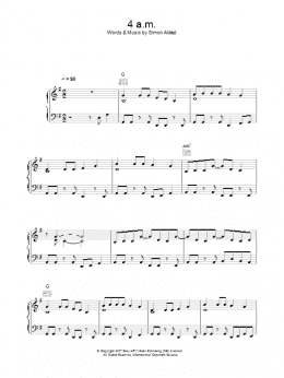 page one of 4am (Piano, Vocal & Guitar Chords)