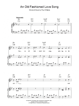 page one of An Old Fashioned Love Song (Piano, Vocal & Guitar Chords)