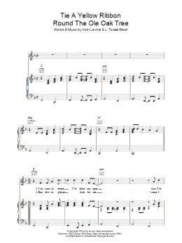 page one of Tie A Yellow Ribbon 'Round The Old Oak Tree (Piano, Vocal & Guitar Chords)