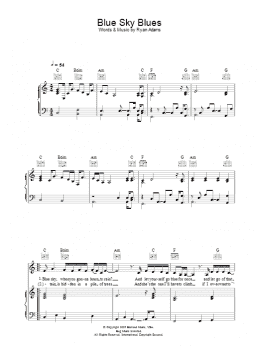 page one of Blue Sky Blues (Piano, Vocal & Guitar Chords)