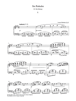 page one of Prelude No. 2 (from Six Preludes) (Piano Solo)
