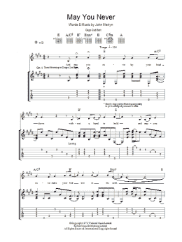 page one of May You Never (Guitar Tab)