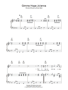 page one of Gimme Hope Jo'anna (Piano, Vocal & Guitar Chords)