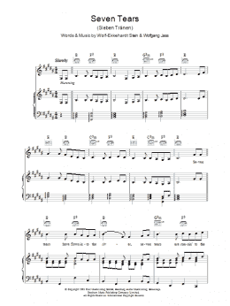 page one of Seven Tears (Piano, Vocal & Guitar Chords)