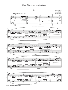 page one of Five Piano Improvisations: 3. Allegro Molto (Piano Solo)