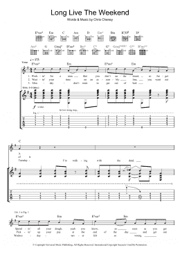 page one of Long Live The Weekend (Guitar Tab)