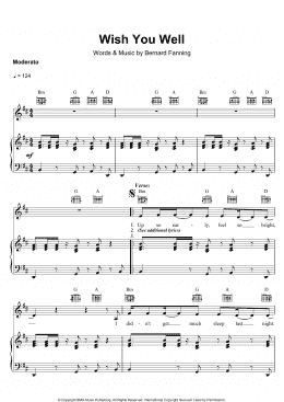 page one of Wish You Well (Piano, Vocal & Guitar Chords)