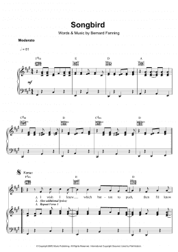 page one of Songbird (Piano, Vocal & Guitar Chords)