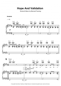 page one of Hope And Validation (Piano, Vocal & Guitar Chords)