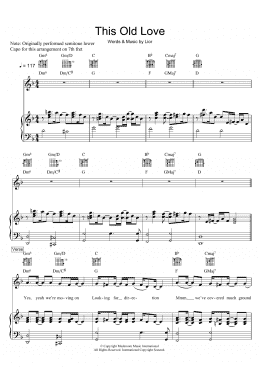 page one of This Old Love (Piano, Vocal & Guitar Chords)