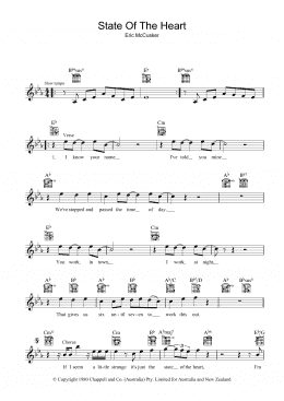 page one of State Of The Heart (Lead Sheet / Fake Book)