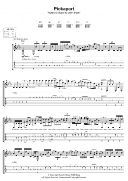 page one of Pickapart (Guitar Tab)
