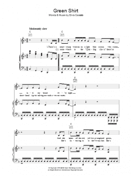 page one of Green Shirt (Piano, Vocal & Guitar Chords)