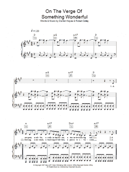 page one of On The Verge Of Something Wonderful (Piano, Vocal & Guitar Chords)