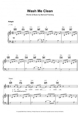 page one of Wash Me Clean (Piano, Vocal & Guitar Chords)