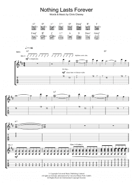 page one of Nothing Lasts Forever (Guitar Tab)