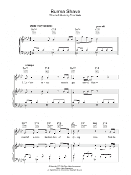 page one of Burma Shave (Piano, Vocal & Guitar Chords)