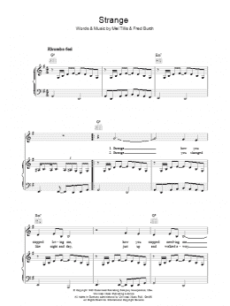 page one of Strange (Piano, Vocal & Guitar Chords)