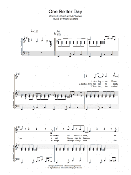 page one of One Better Day (Piano, Vocal & Guitar Chords)